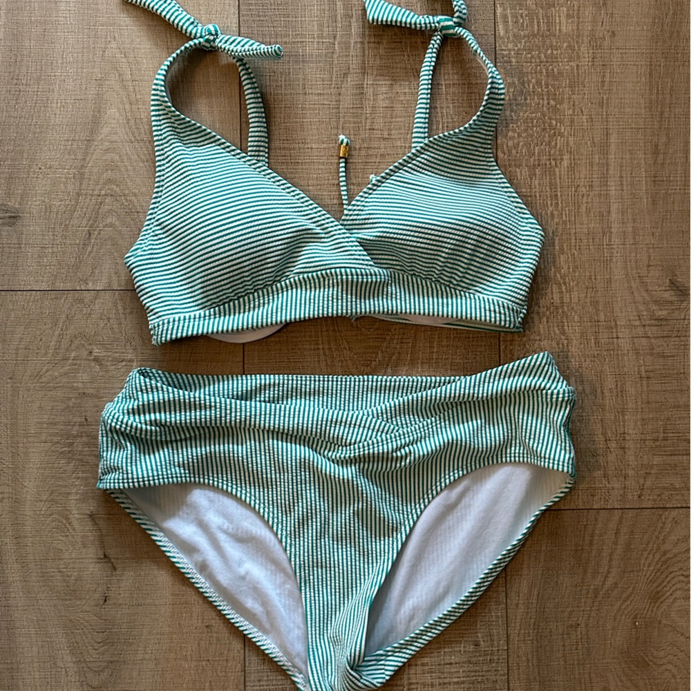 Lauren Ralph Lauren Mint Striped Bikini Set